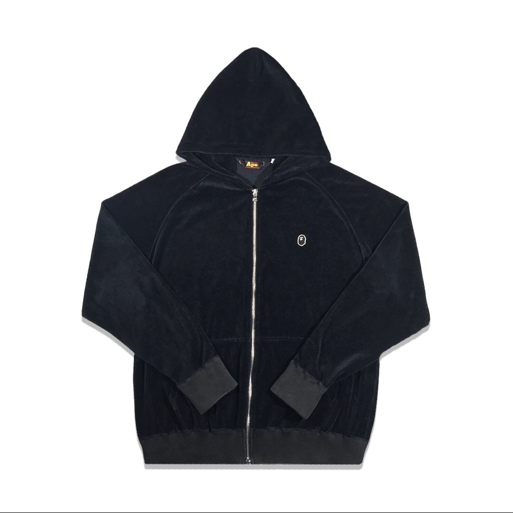 BAPE 1st Velour Hoodie - Black
